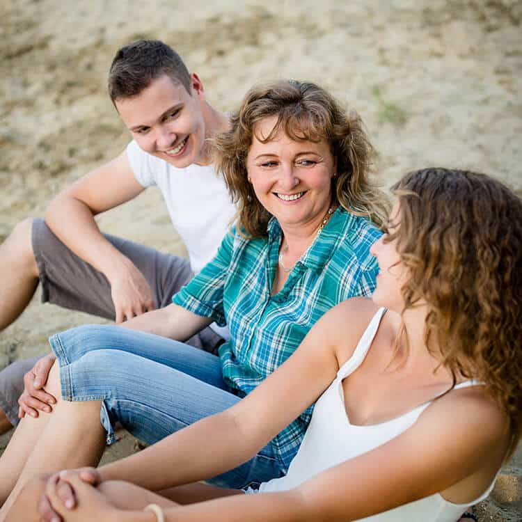 Group of friends at the beach
